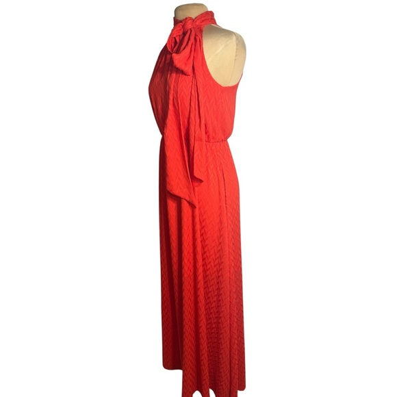 ANTHROPOLOGIE SACHIN & BABI CECELIA TIE-NECK MAXI DRESS SIZE 4 RED-ORANGE - Picture 4 of 12